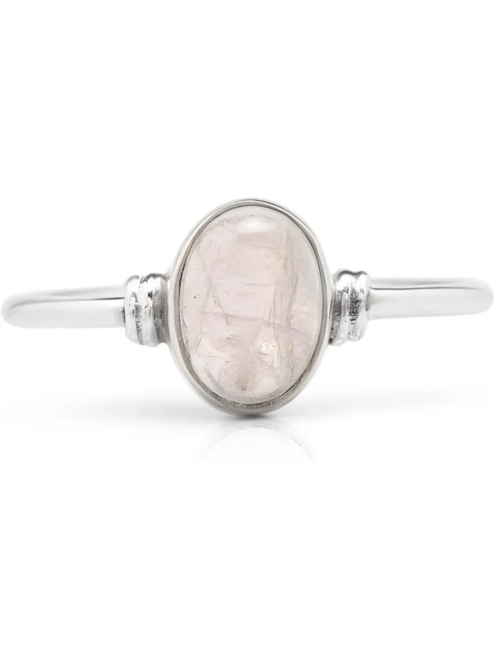 Delicate Oval Moonstone 925 Sterling Silver Ring - Boho Chic Jewelry for Women